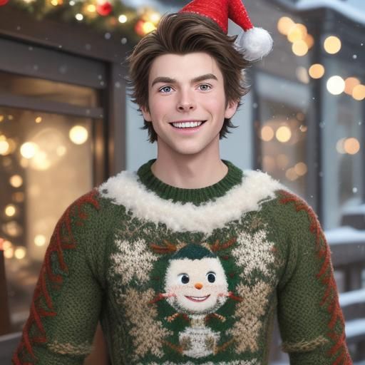 Teenage Groopert in Whoville's Festive Winter Scene