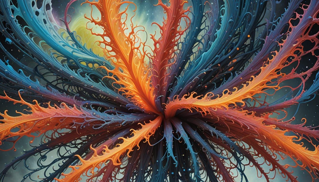 Cosmic Plasma Tapestry in Vibrant Colors