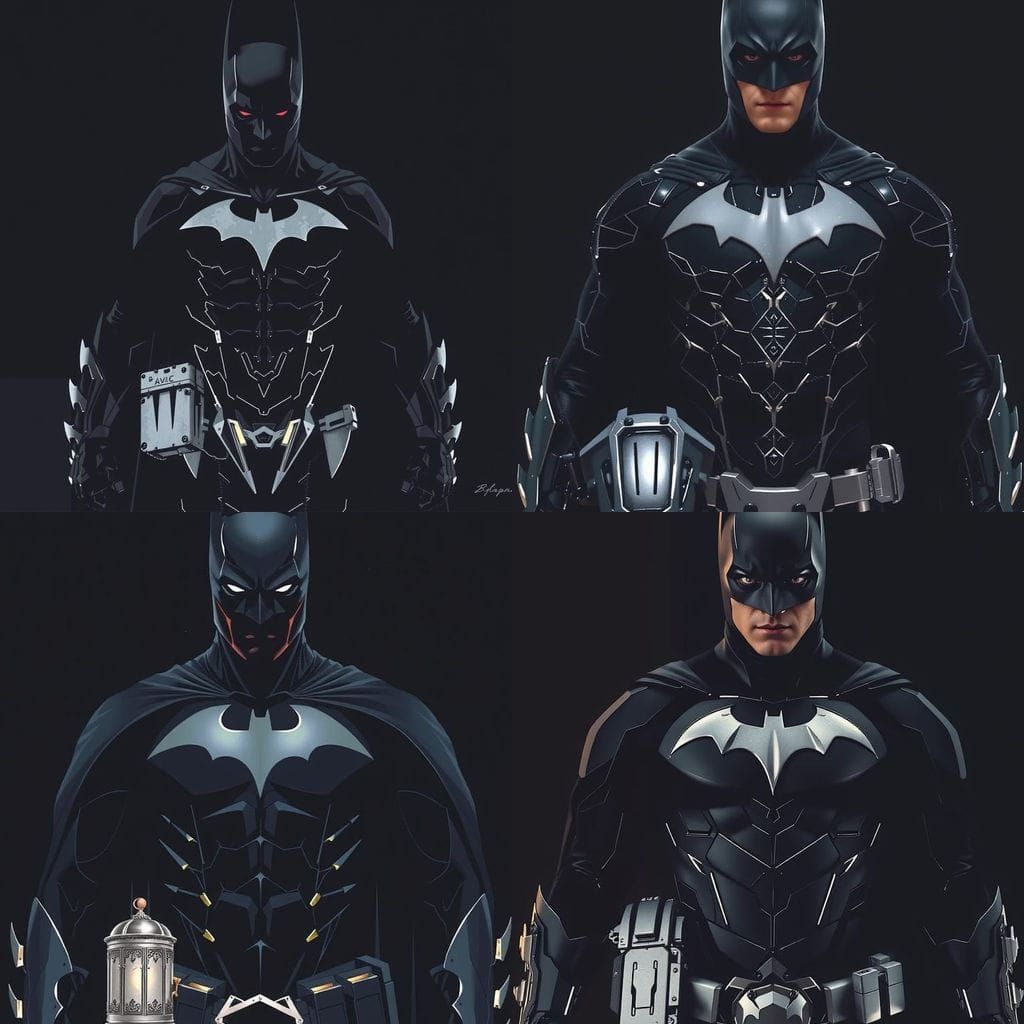 Minimalist Dark Knight in Black and White