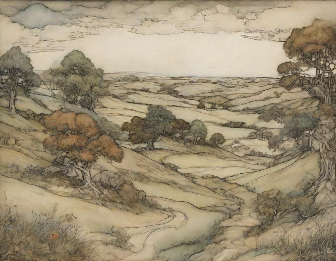Enchanted Landscape in Fairy Tale Illustration Style