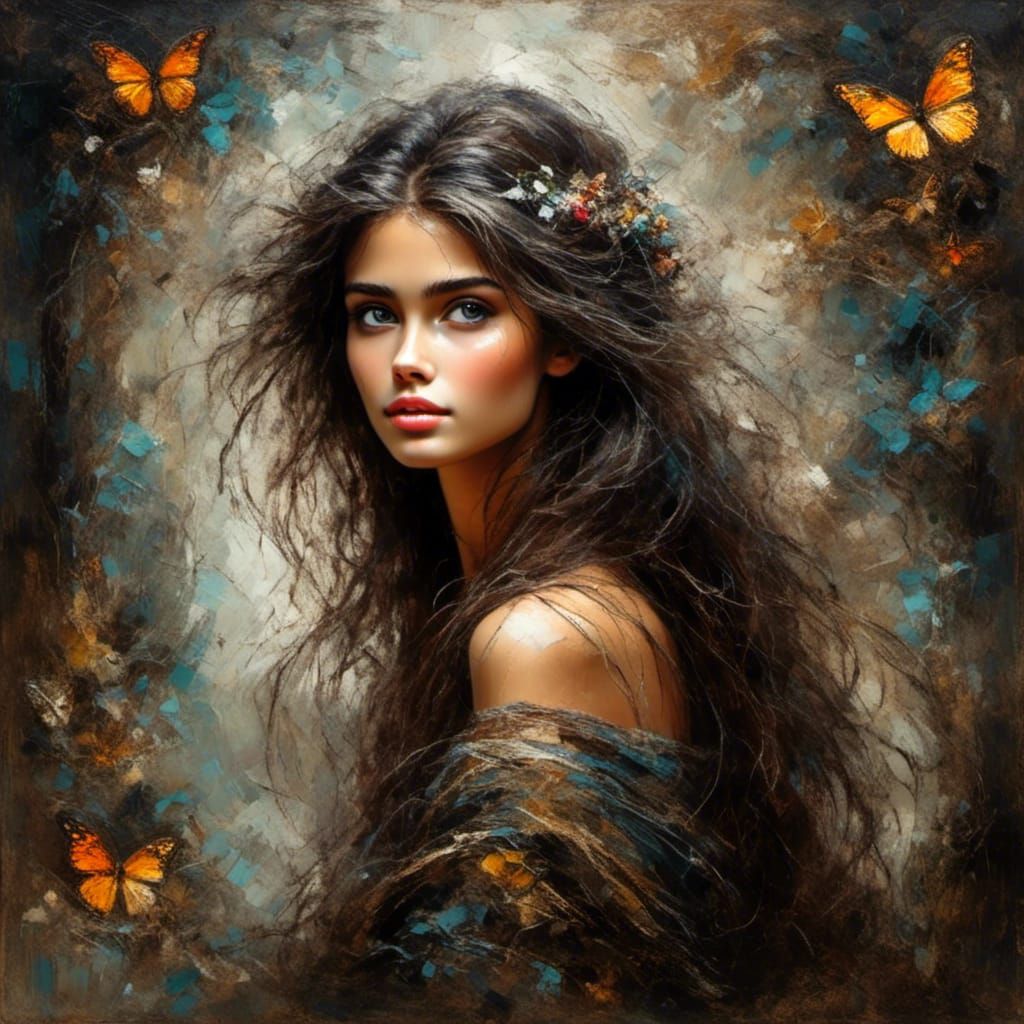 Gothic Forest Spirit in Oil Painting