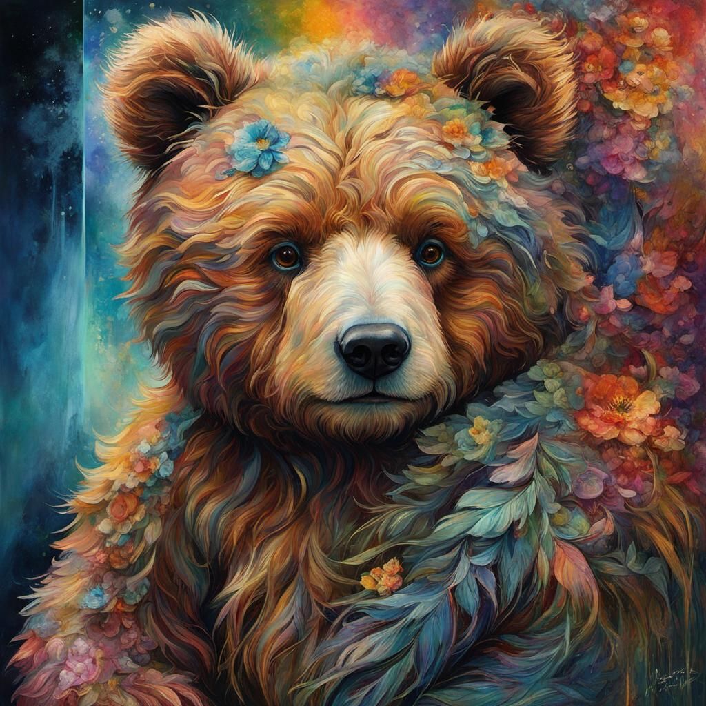 Portrait of a magnificent teddy bear