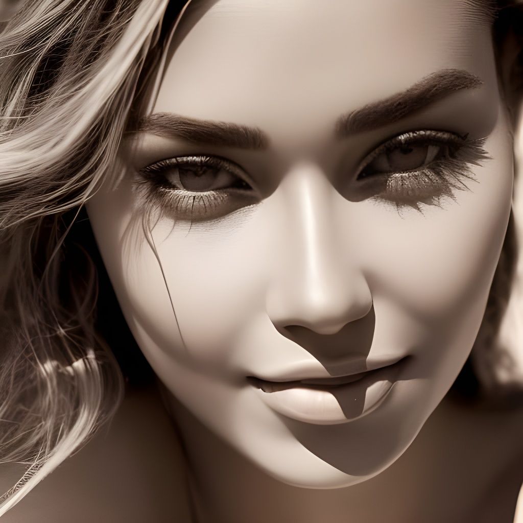 Smiling Sunbather on Sandy Beach, Dupain Style