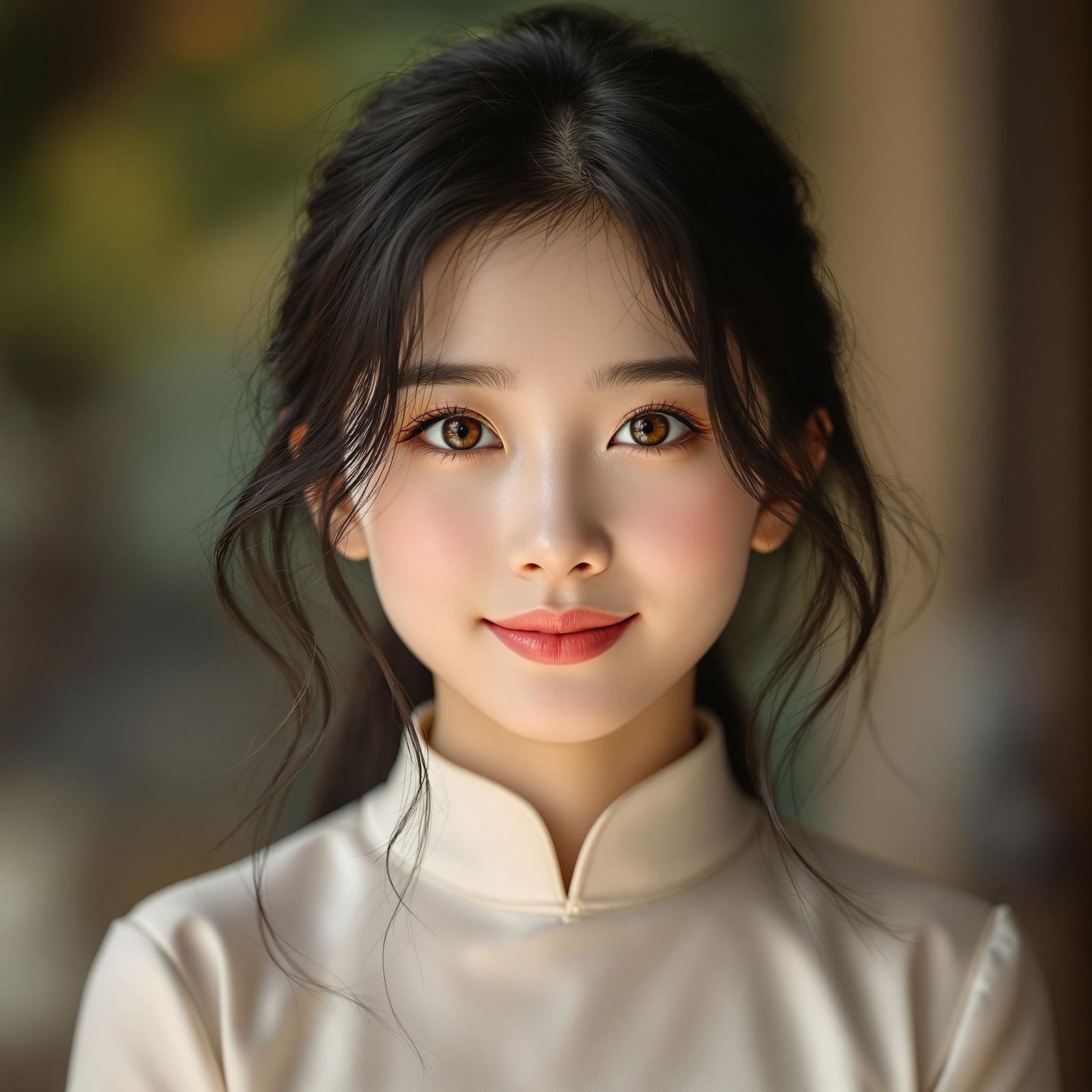 Elegant Vietnamese Girl in Traditional Ao Dai