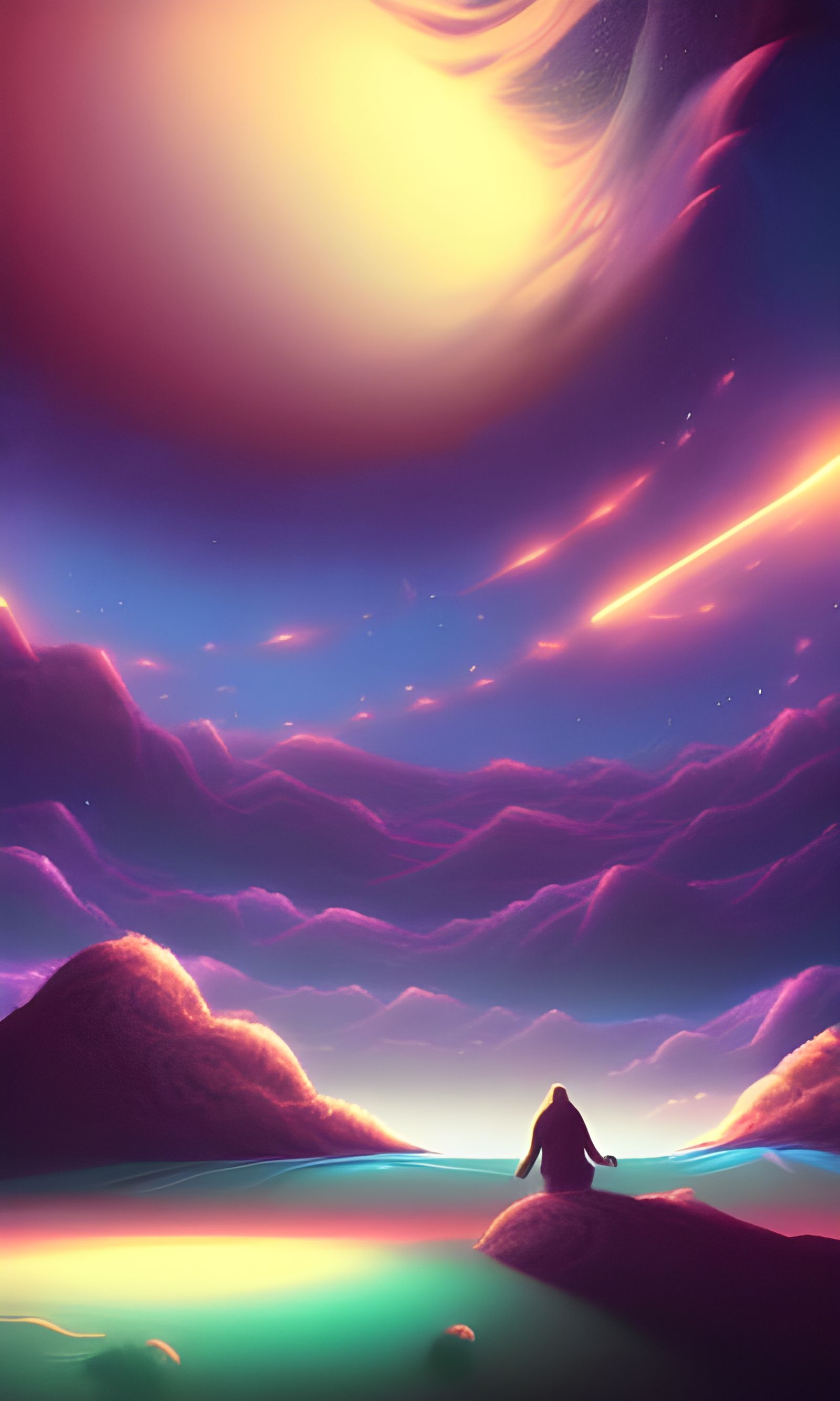 Cosmic Landscape Rendered with Parallax Effects