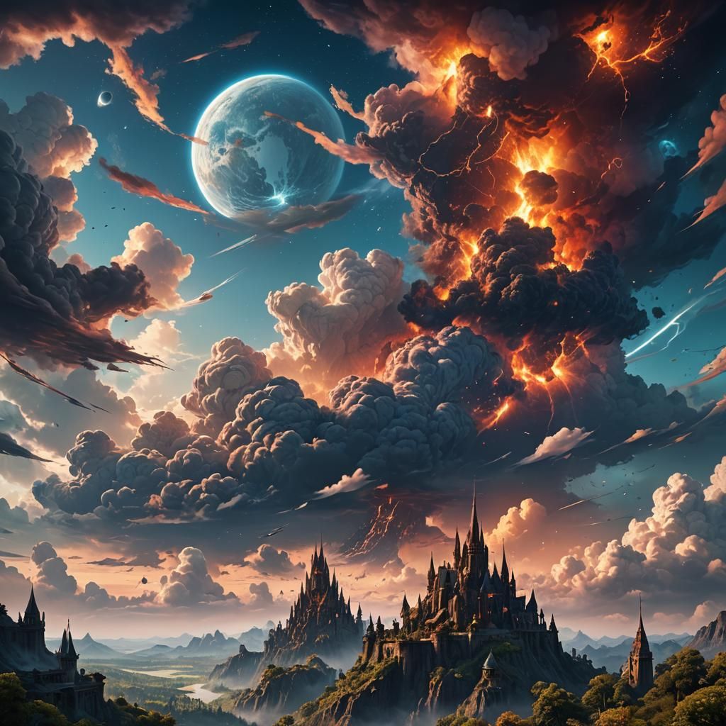 Fantastical Sky Matte Painting in Deep Color