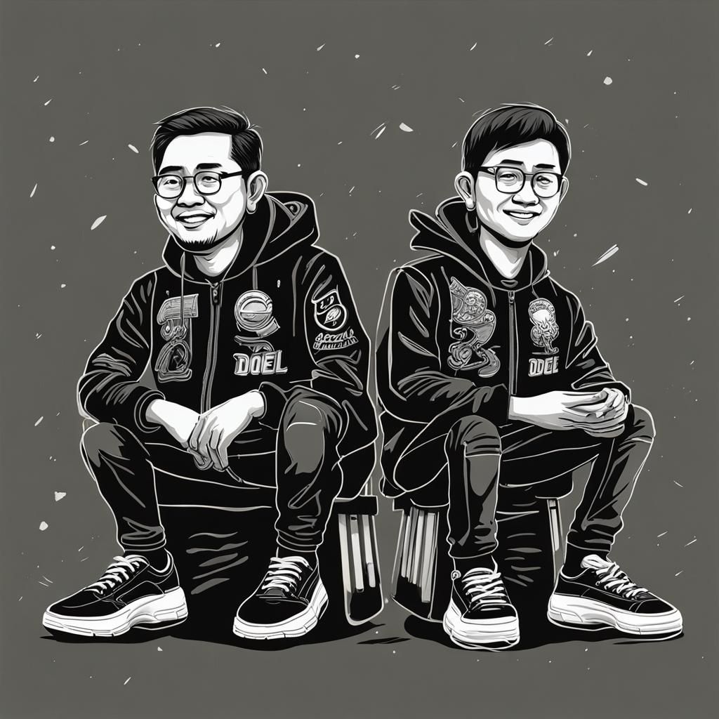 Hyperrealistic 3D Caricature of Young Man with Coffee