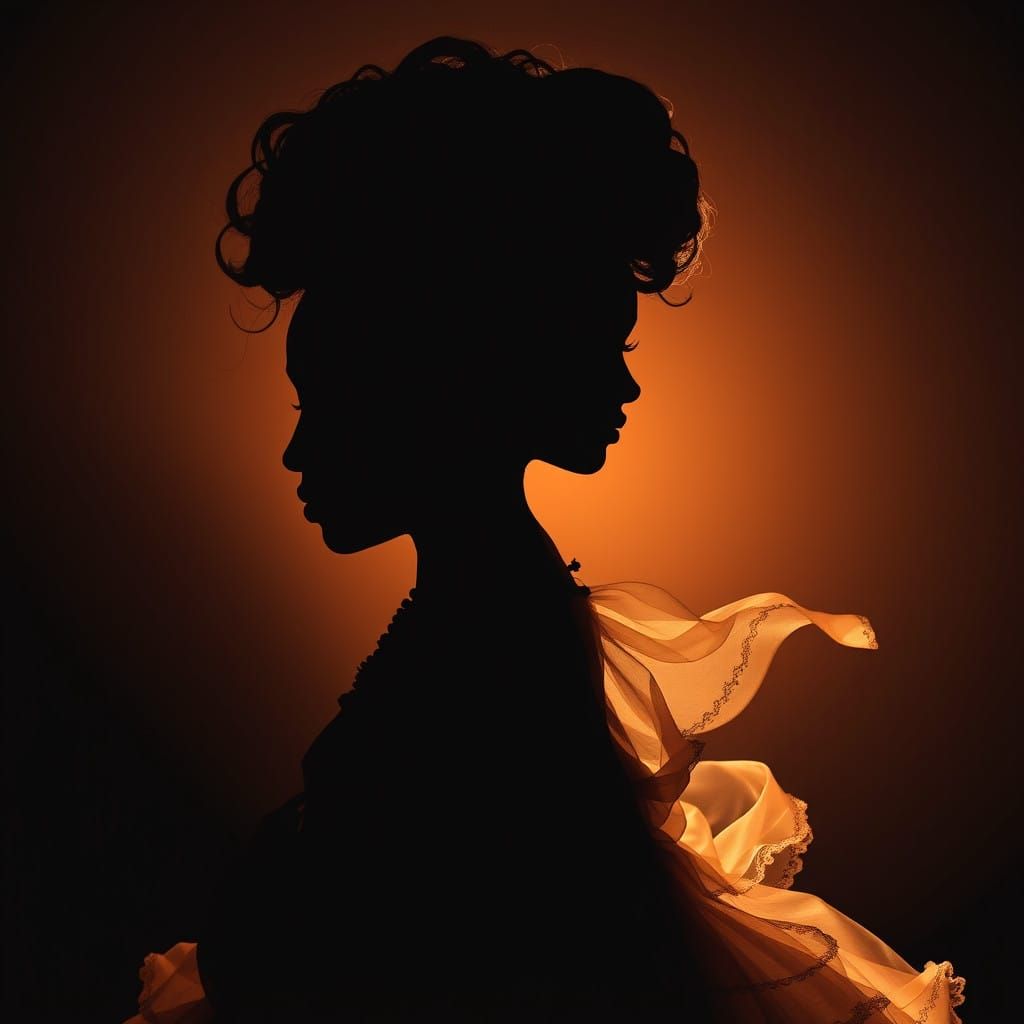 Elegant Black Woman Dances in Warm Velvety Darkness