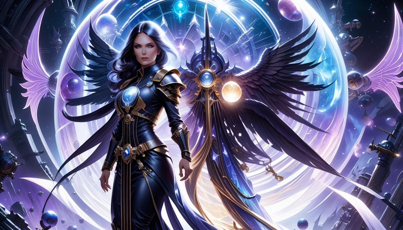 Cyborg Sorceress with Starship Crystal Ball