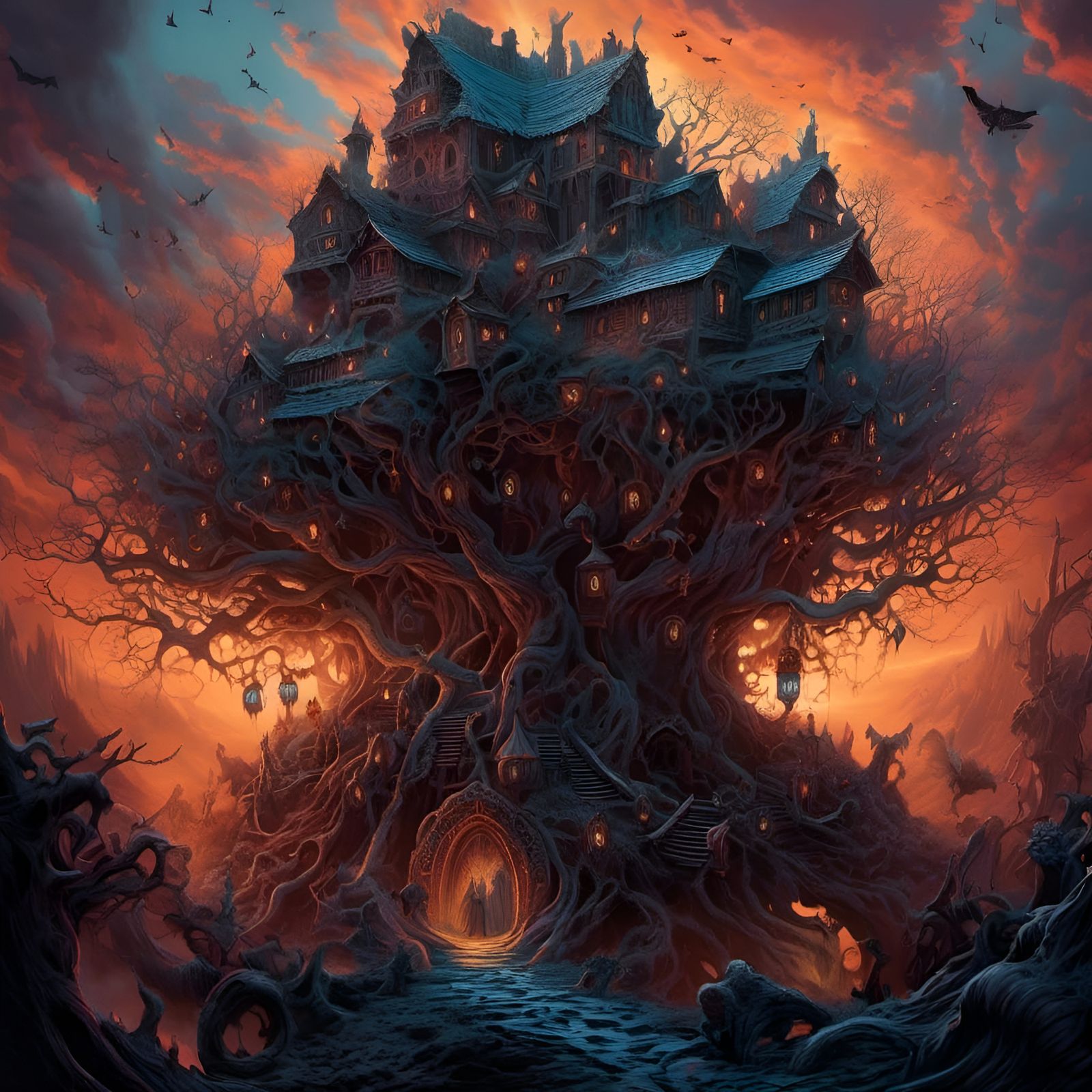 Fairy Village Inside Giant Tree by Mumford & Staples