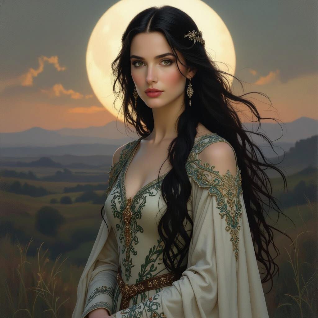 Arwen Undómiel in Renaissance Portraiture Style