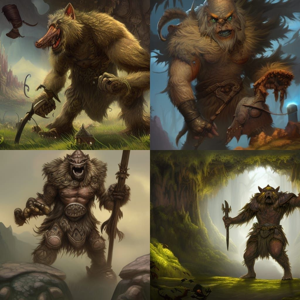 Detailed Bugbear Matte Painting Concept Art