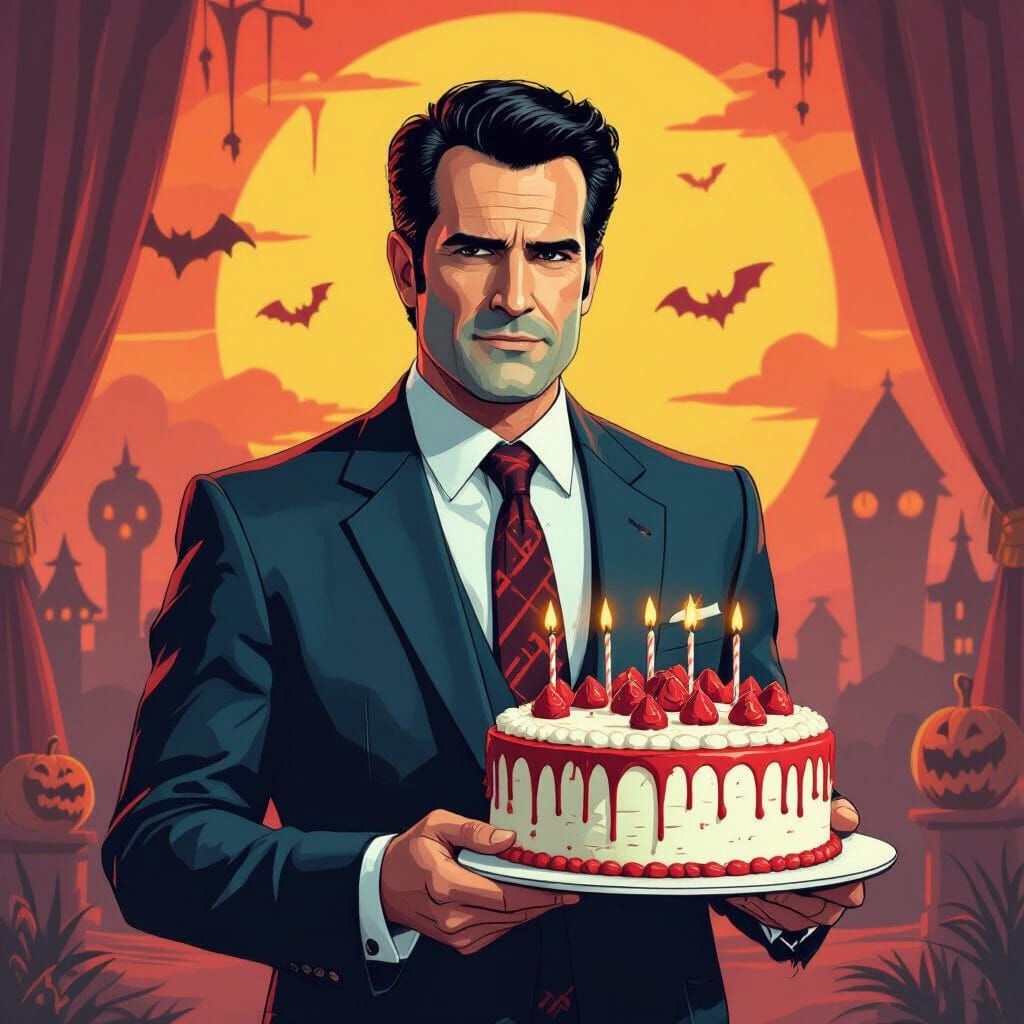 Bruce Campbell on Horror Movie Set in Ash Thorp Style