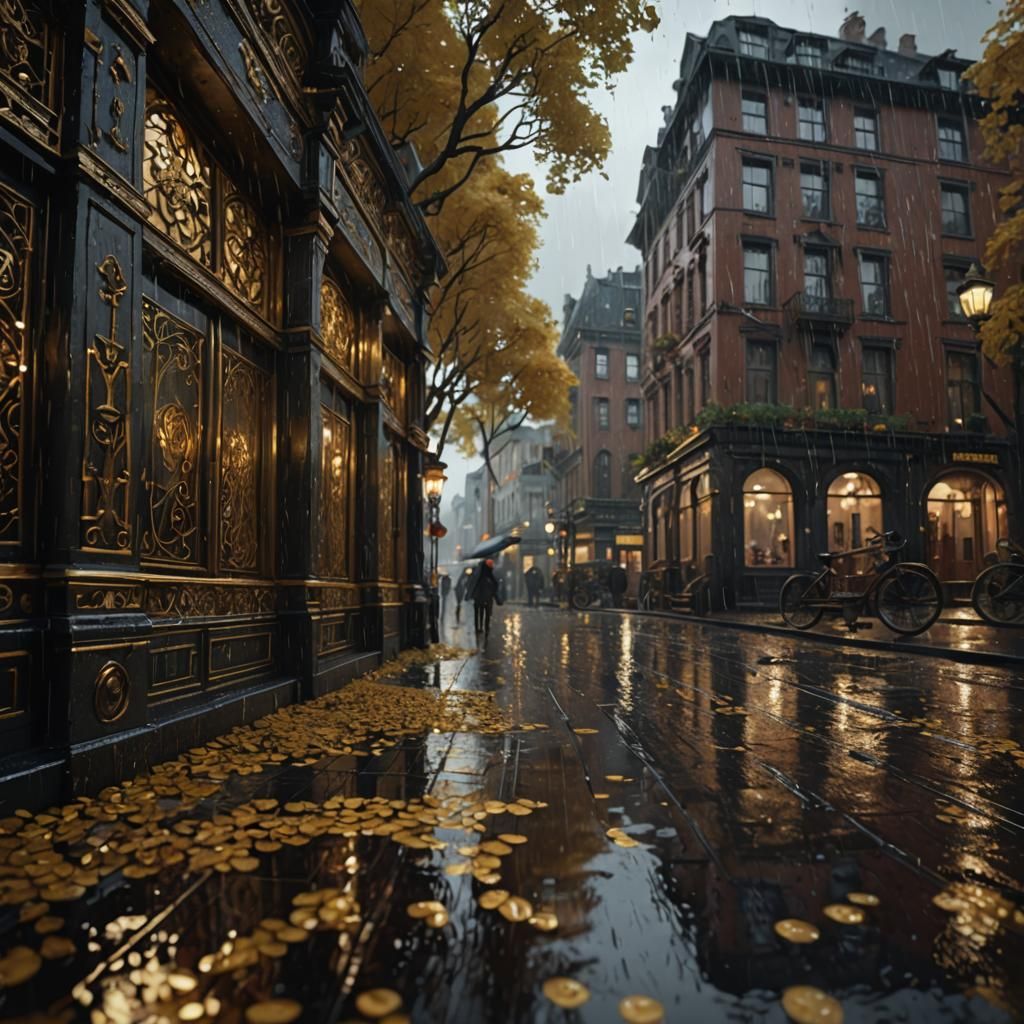 Gilded Age Landscape in the Style of Klimt