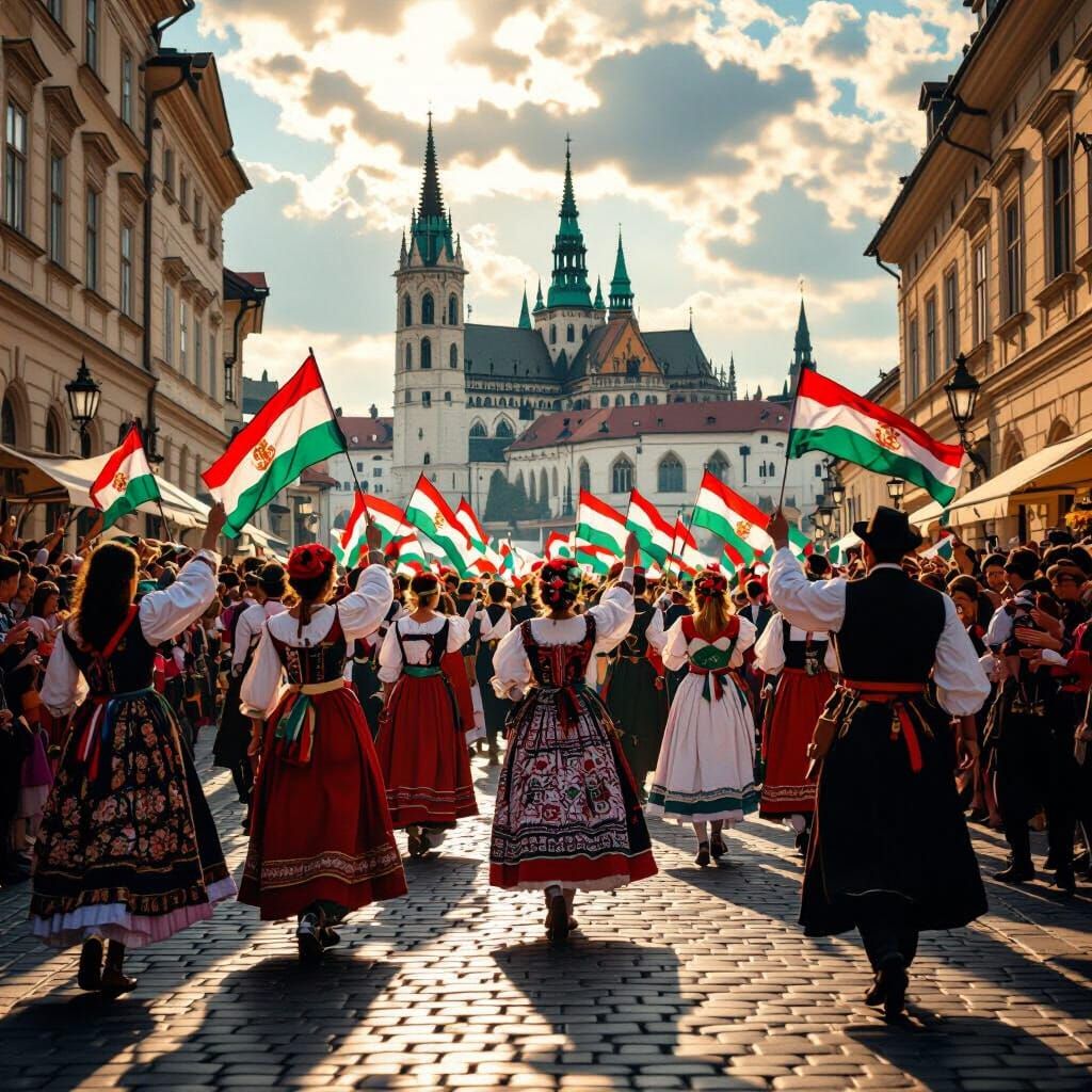 Hungarian Celebration in Buda Castle District