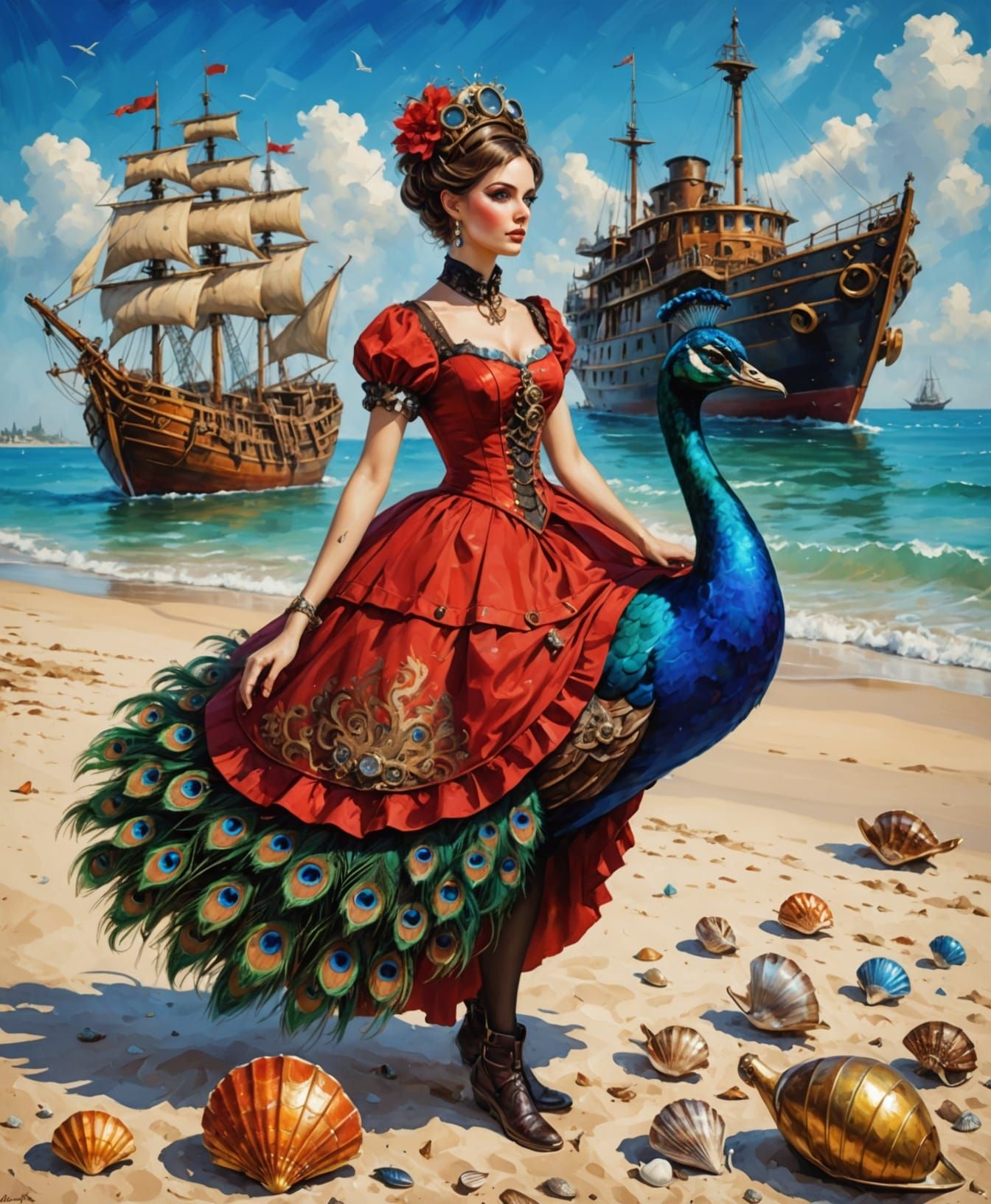 Steampunk Peacock in Elegance