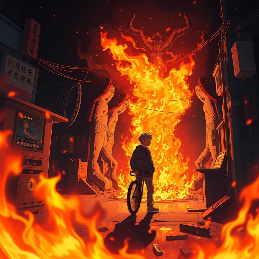 Cyberpunk Chaos Unleashed by Flame