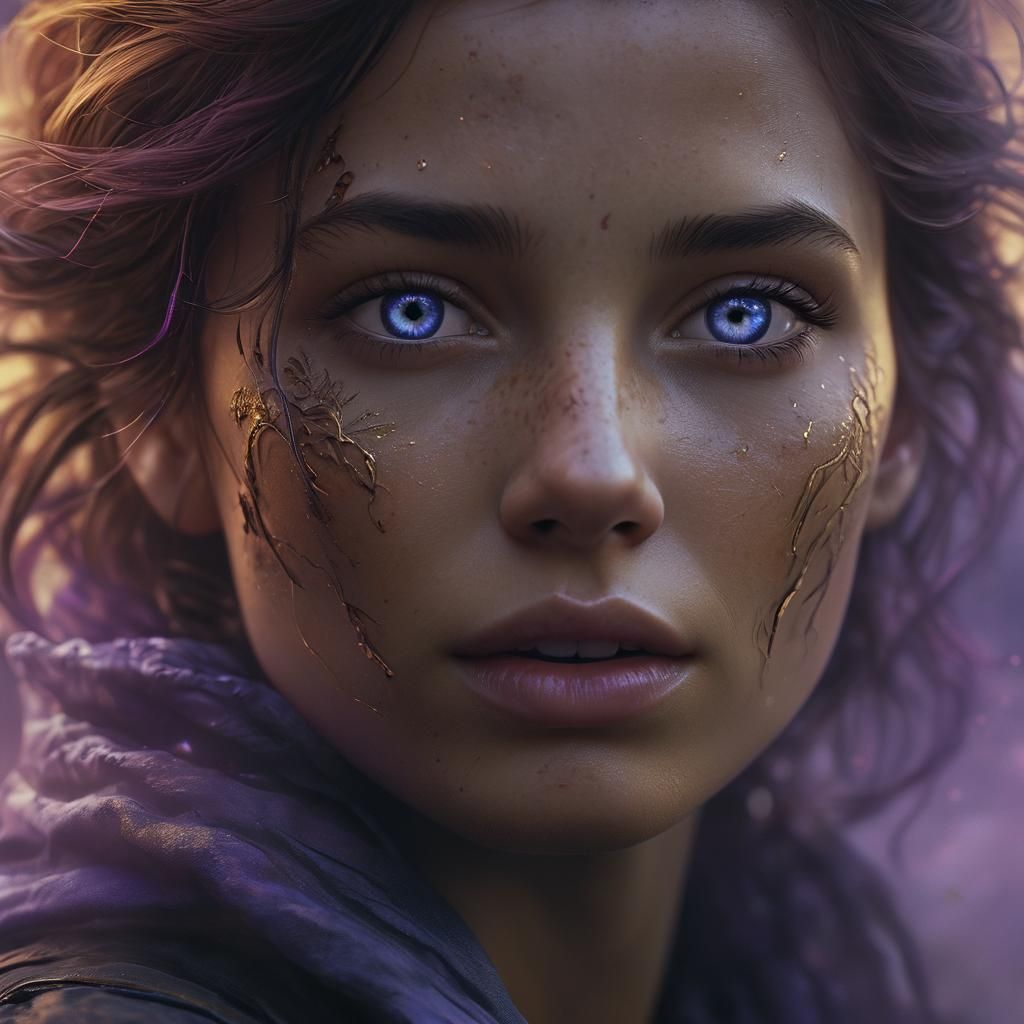 Ethereal Woman's Face in Fog, Digital Matte Painting