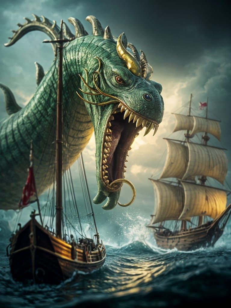 Giant Kraken Attacks Ship in Professional Photo