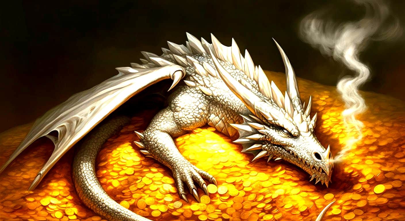 Fantasy Dragon Nap on Gold Hoard