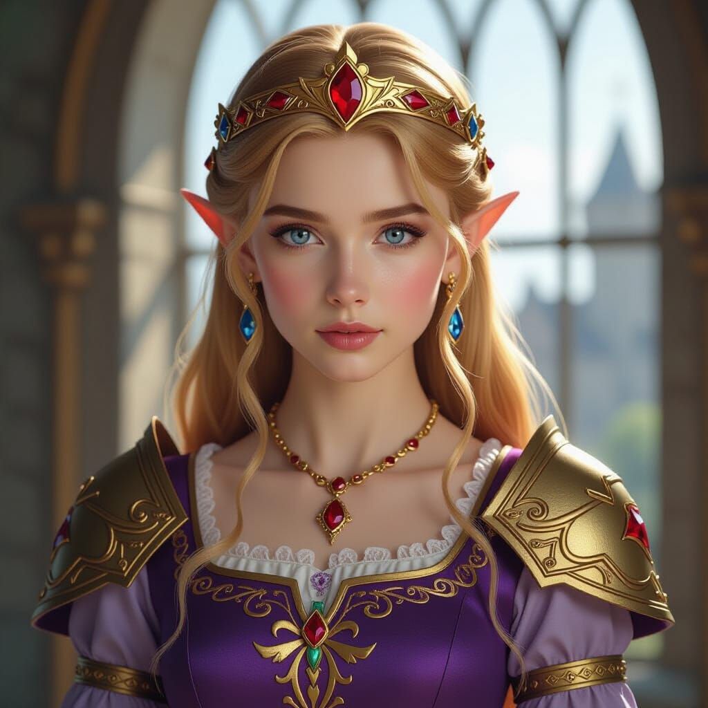 Princess Zelda Portrait with Photorealistic Details