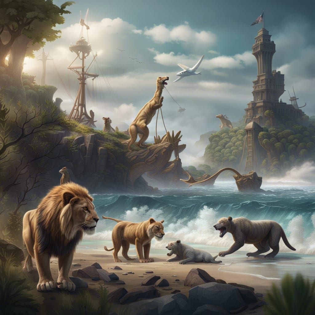 Lions, Tigers, Bears, and Dinosaurs: Fantastical Seashore