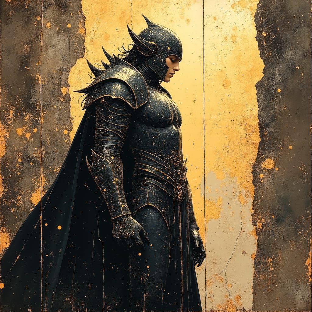 Gothic Warrior in Sunlight: A Dark Fantasy Portrait