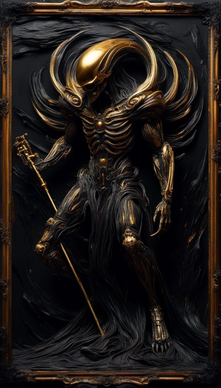 Nightmare Dream: Morpheus Sandman Painting in Grunge Style