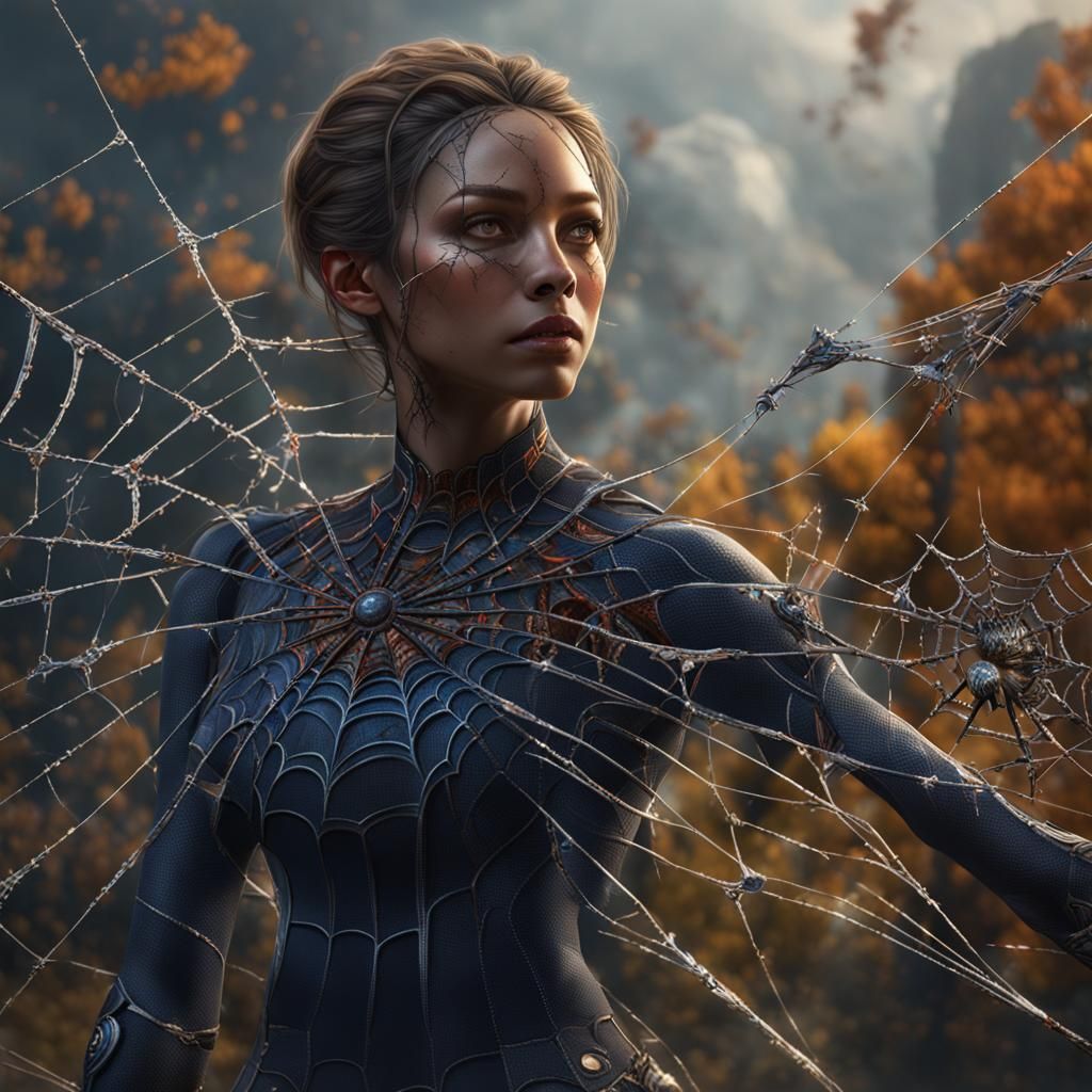 Detailed Spider Woman Hybrid Fantasy Art