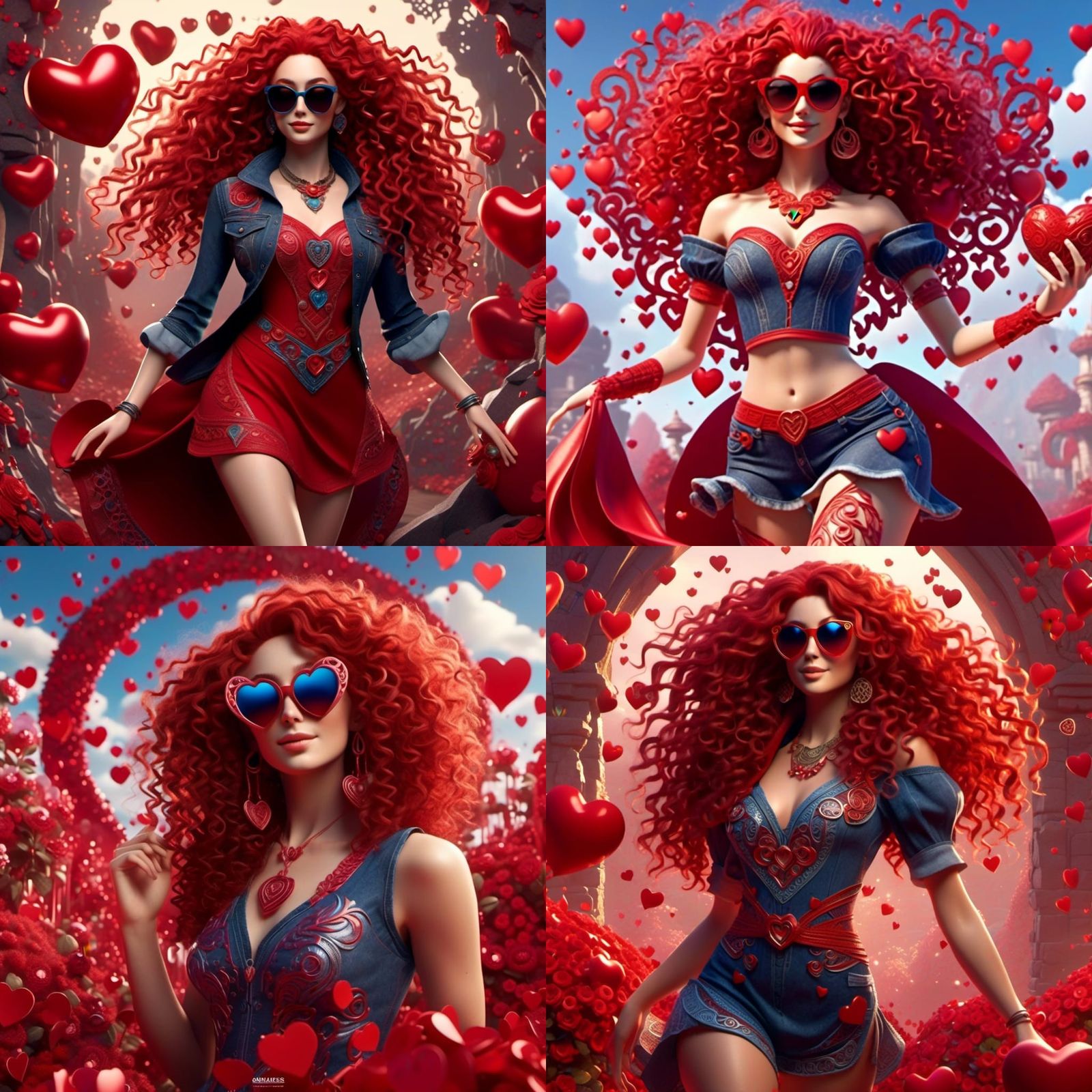 Valentines Day Heart with Red-Haired Waitress