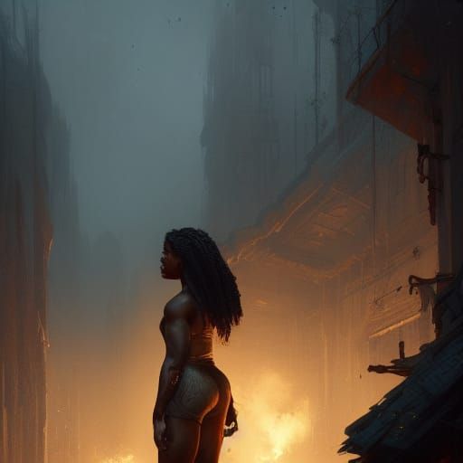 Dynamic Boxing Match in Dark Fantasy Style