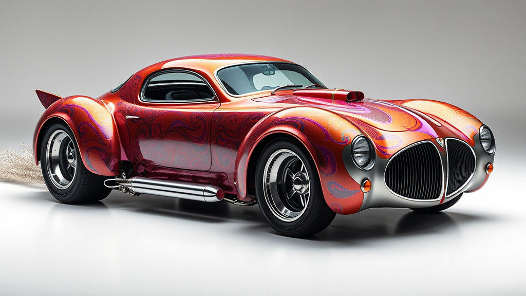 Nitrous Gasser Car with Manga Graphics and Chrome