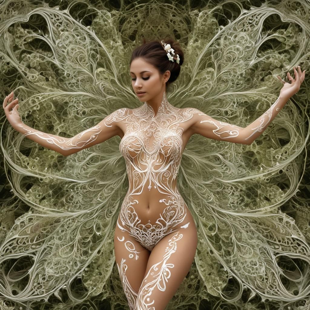 Henna Witch in Dreamlike Gouache Wonderland