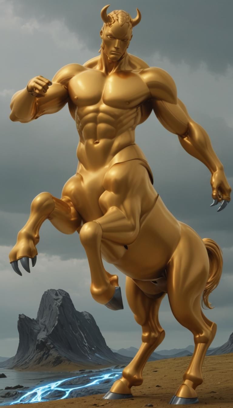 Cybernetic Chrome Centaur: Metallic Future