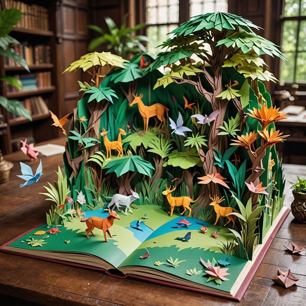 Lush Rainforest Pop-Up Book in High Detail