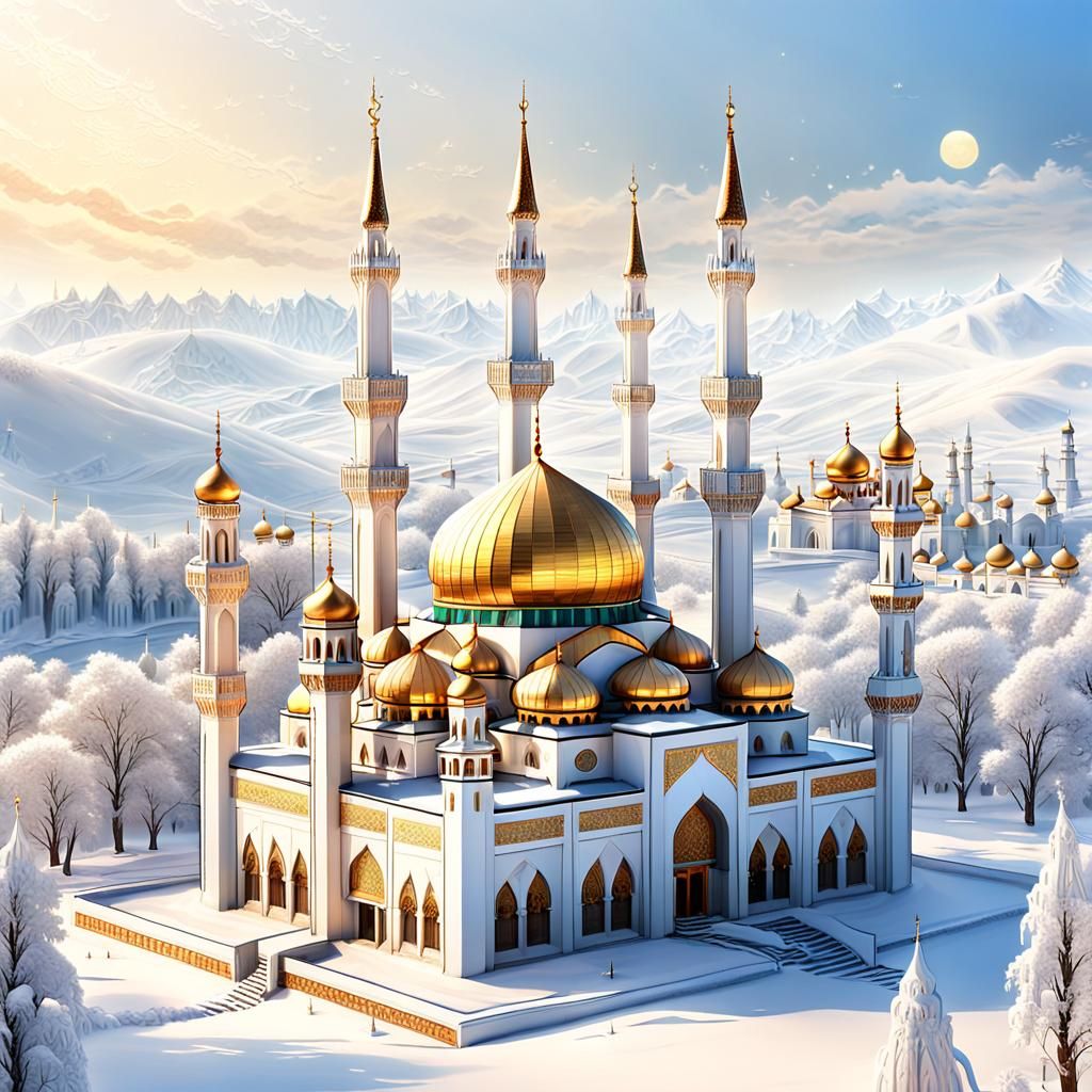 Golden Domes in Winter Wonderland