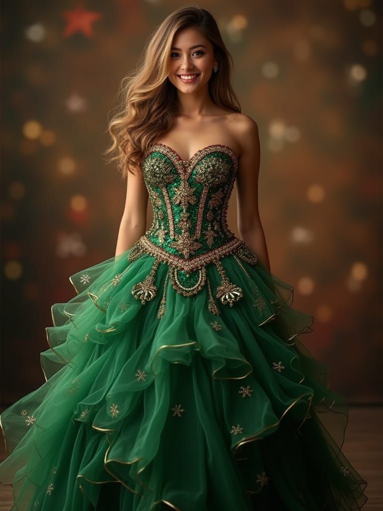 Christmas Dress Fashion Photography of Woman