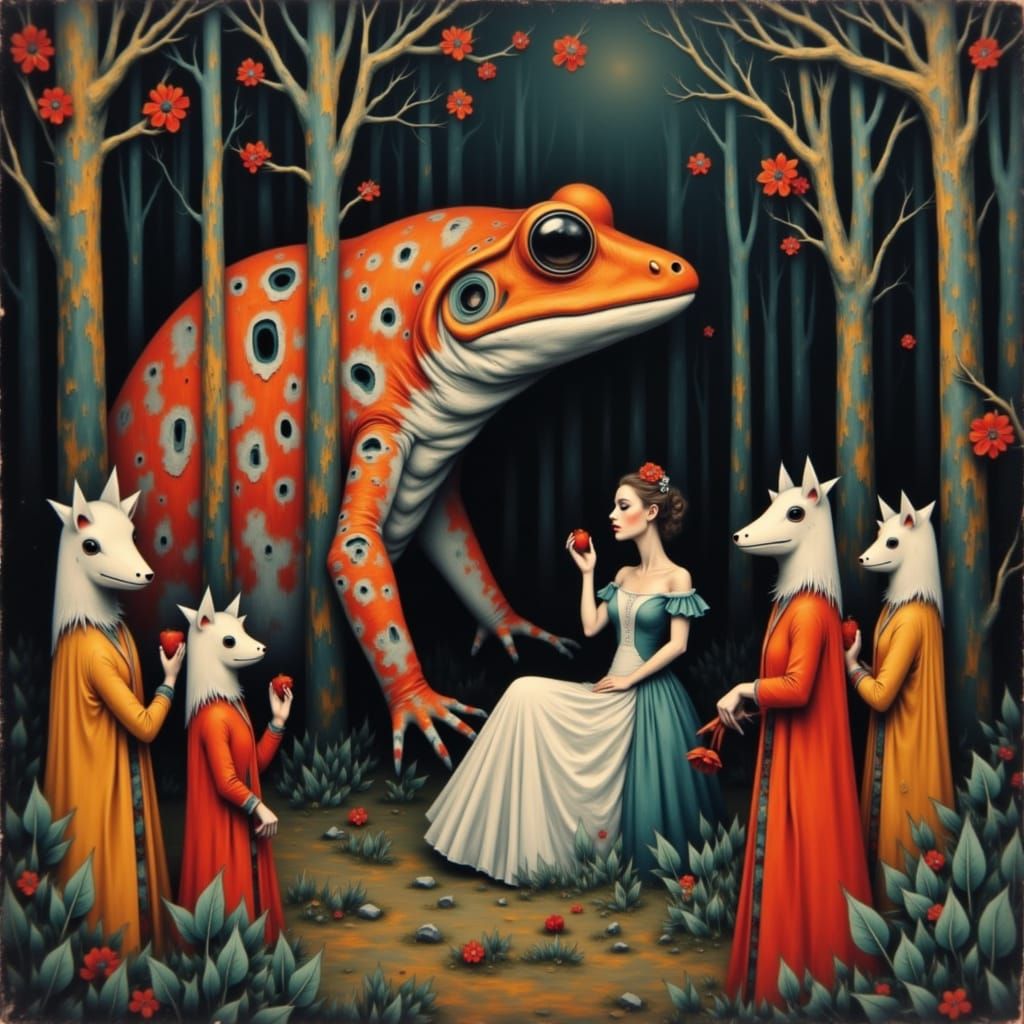 Giant Toad Meets Fox Bride in Vibrant Henri Matisse-Inspired...