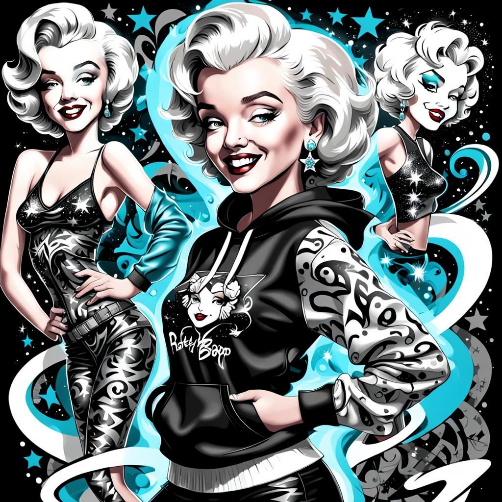 Marilyn Monroe and Betty Boop in Black and White