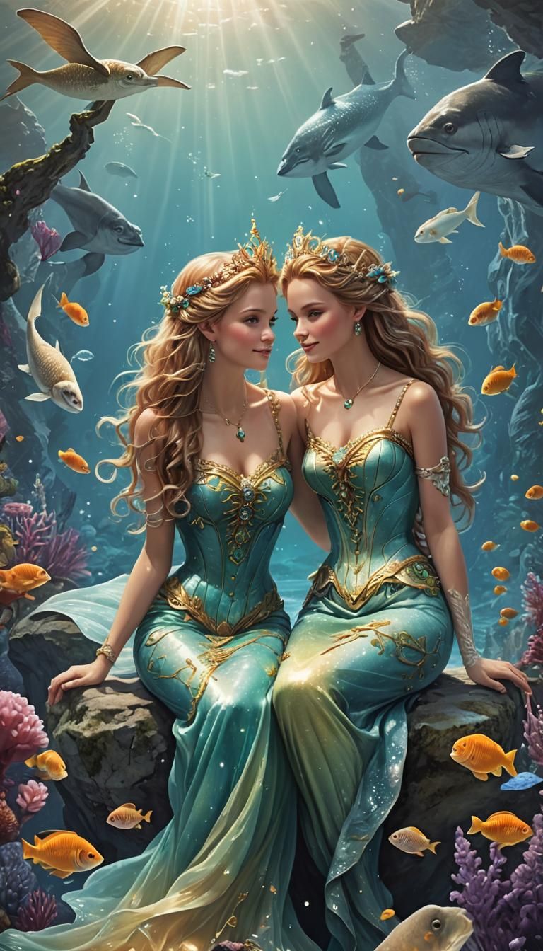 Magical Mermaid Friends in a Fantasy World