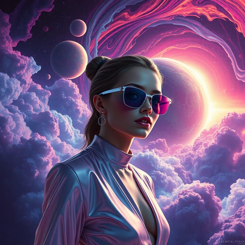 Psychedelic Solar System: Girl in Versace Outfit