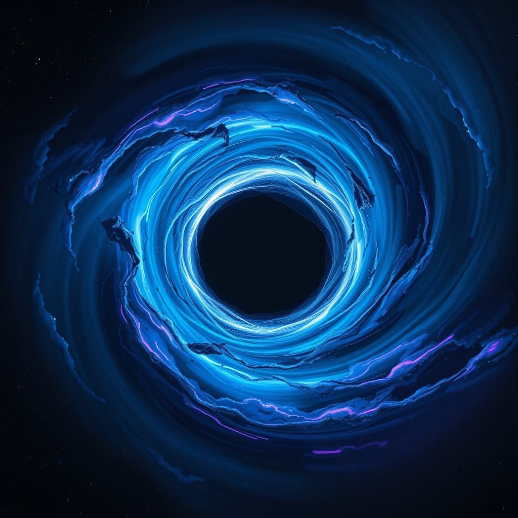 Surreal Black Hole Aesthetic in Cosmic Sci-Fi Landscape