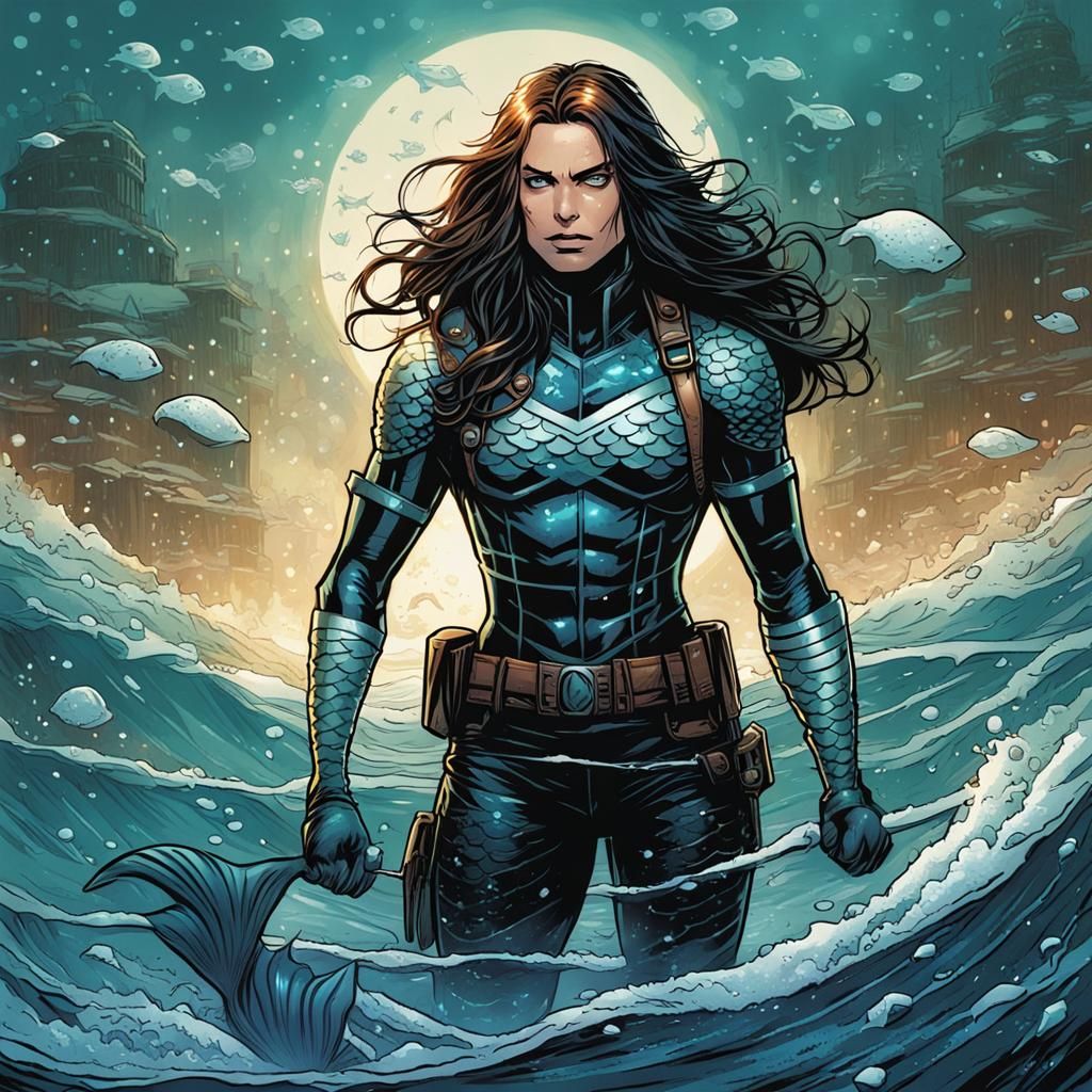 Winter Soldier as a Comic Book Mermaid
