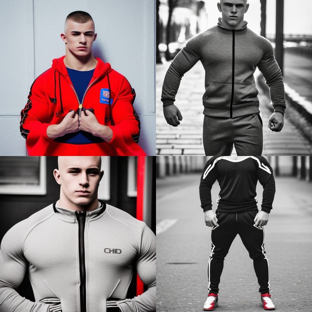 Teen Bodybuilder with Blond Hair and Huge Muscles