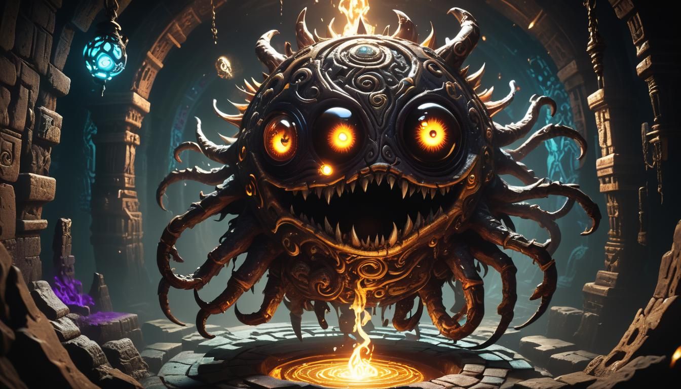 Mystical Beholder in Anime-Inspired 3D Art