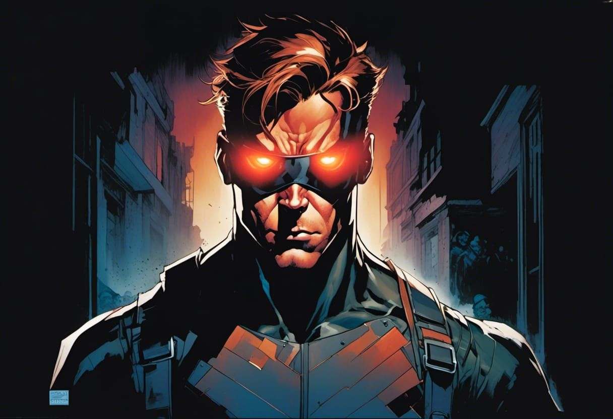 Cyclops in Dystopian World: Comic Book Art