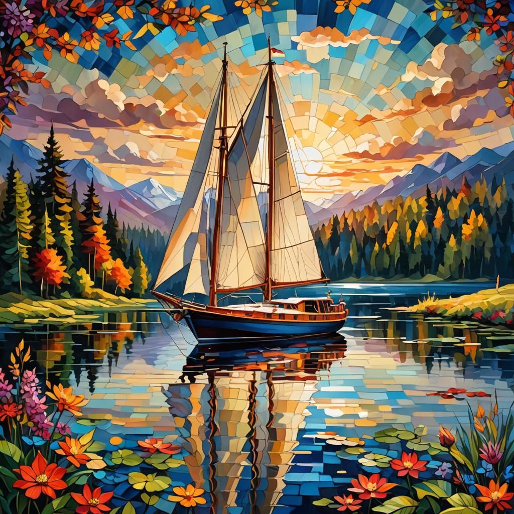 Yacht On Pond