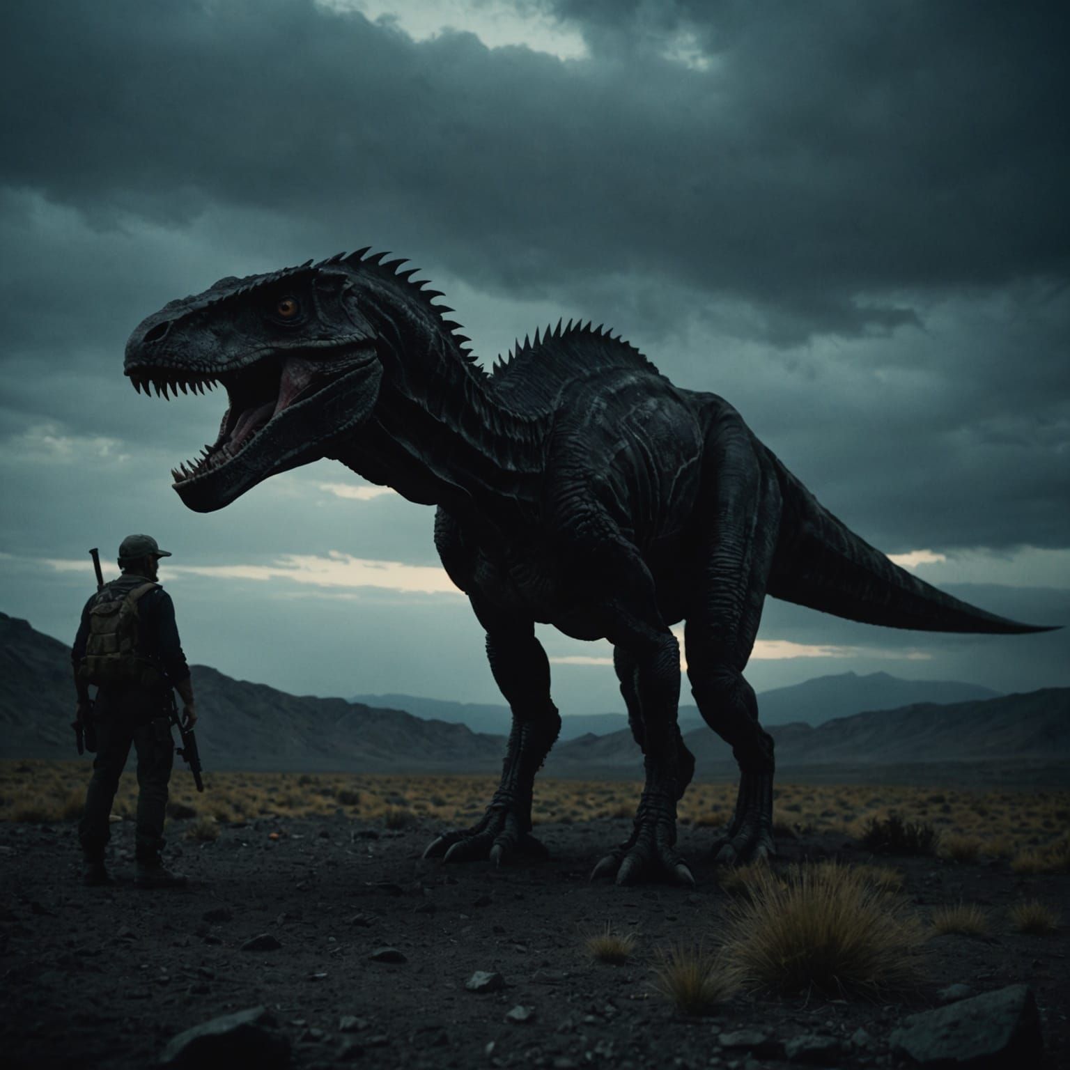 Dramatic Black: A Cinematic Film Still