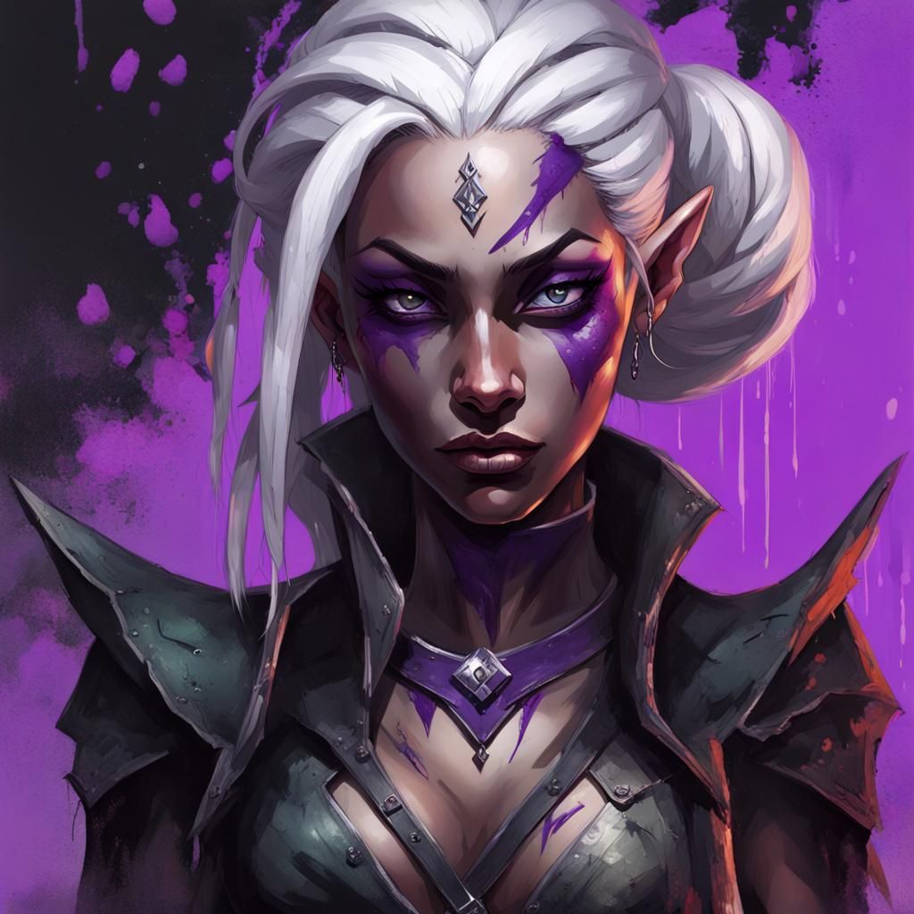 Drow Elf Assassin in Graffiti Art Style
