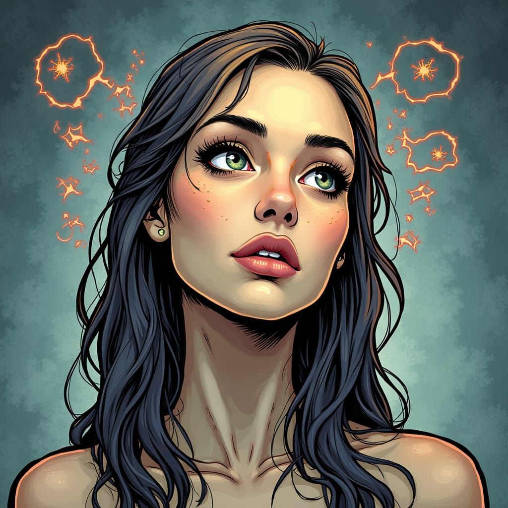 Despairing Figure in a Dark Landscape